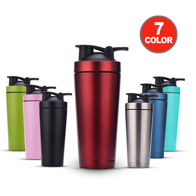 Botão de agitação para misturas de proteínas 27oz com armazenamento para pó botão de agitação de aço inoxidável com fio de baralho BPA livre prova de fugas