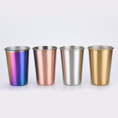 4 peças empilháveis de aço inoxidável bebês tumblers robusto e amigável copos de metal para a escola e piqueniques