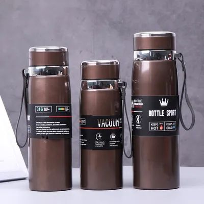 Fornecimento transfronteiriço exclusivo de 316 Thermos Mug de aço inoxidável Sling portátil Chaleira de viagem de grande capacidade Bottle de água para esportes ao ar livre