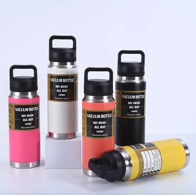 600/800/1100ML Desportos ao ar livre Garrafa de água de aço inoxidável para caminhadas Leve Garrafa de água de aço inoxidável de parede dupla Design fácil Chug