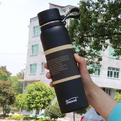 Tubarões de parede dupla de aço inoxidável Thermos Vacuum Drink Cup Warmer Mug Camping Água Chá Garrafa de café com tampa
