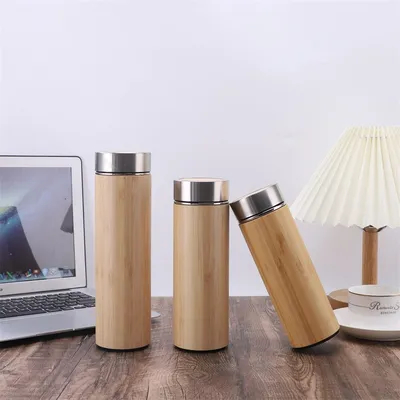 Termos de bambu premium com infusor de chá para chá solto 12oz - Conjunto de presentes de chá - garrafa de água isolada / tumbler de café gelado - presentes únicos para mulheres, presentes