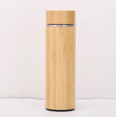 Bamboo isolado Chá de viagem tumbler com infusor de filtro Manga para café quente ou chá frio aço inoxidável caneca de café chá presente conjunto para os amantes do chá mantém as bebidas quentes por mais tempo
