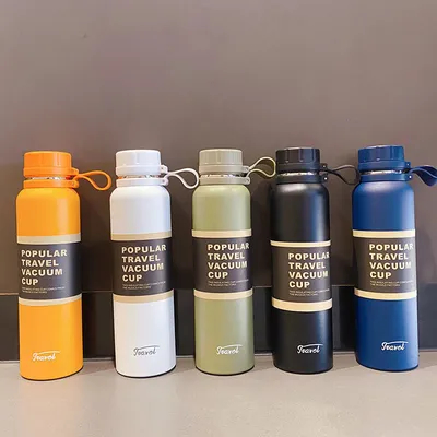 Flask Vacuum Outdoor Kids Logotipo exclusivo personalizado Grande capacidade garrafa portátil de aço inoxidável garrafa de água desportiva