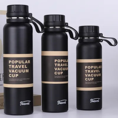 Bottle de água de aço inoxidável de vácuo de parede dupla personalizada com tampa com design de logotipo