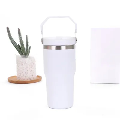 30oz Taça de Carro Portátil 304 aço inoxidável vácuo de palha Taça de gelo Taça de vácuo portátil
