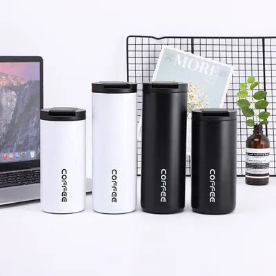 Taça de café isolada 14 oz, 4 pacotes de viagem de café tumbler, Taça de café isolada a vácuo com tampa de parafuso à prova de vazamento Taça de café para homens e mulheres para bebidas quentes e frias
