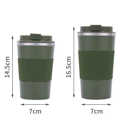 Portátil 12 oz 17 oz Eco-friendly 304 de aço inoxidável Taça de viagem de café Taça de vácuo isolado para qualquer bebida quente ou gelada BPA livre Design à prova de vazamento de qualidade alimentar