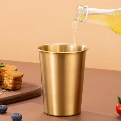 16 onças de aço inoxidável Pint Cup Conjunto de 4 saudáveis Incrustável empilhável copos de bebida caneca de cerveja para bar casa ao ar livre