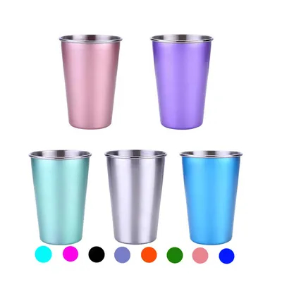 Copo de vinho de recipiente de bebida de aço inoxidável Copo de chá de café inquebrável para acampamento ao ar livre viagens prata