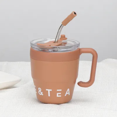 Escritório e lar Essential aço inoxidável isolado caneca / tumbler com tampa e canudos Directo beber ou opção de palha