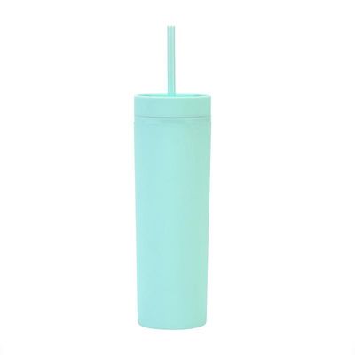 Multicolor Skinny Tumblers com tampas e canudos 12 Pack 16oz Double Wall Acrylic Tumbler Tall Matte Skinny Tumblers Bulk With Free Straw Cleaner Reusable