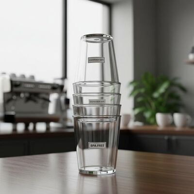 BPA livre Tumbler plástico reutilizável Tumblers limpo Lava-louças seguro concebido para restaurantes cafés e serviços de restauração